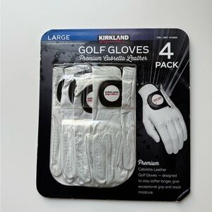 Kirkland Signature Golf Gloves Premium Cabretta Leather 4 Pack LARGE LEFT HAND